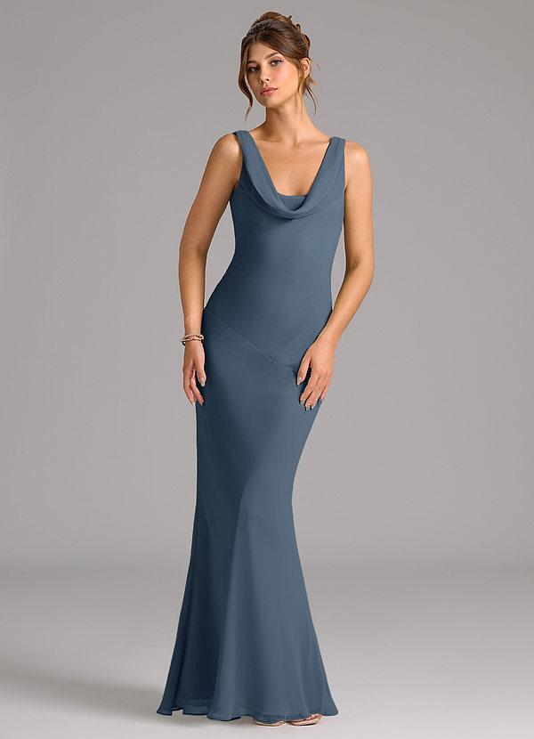 Azazie Rylina Bridesmaid Dresses Neptune Mermaid Pleated Chiffon Dress image1