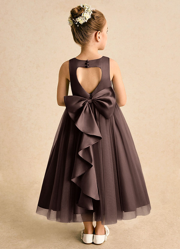 Azazie Solia Flower Girl Dresses Ganache Ball-Gown Bow Tulle Dress image1