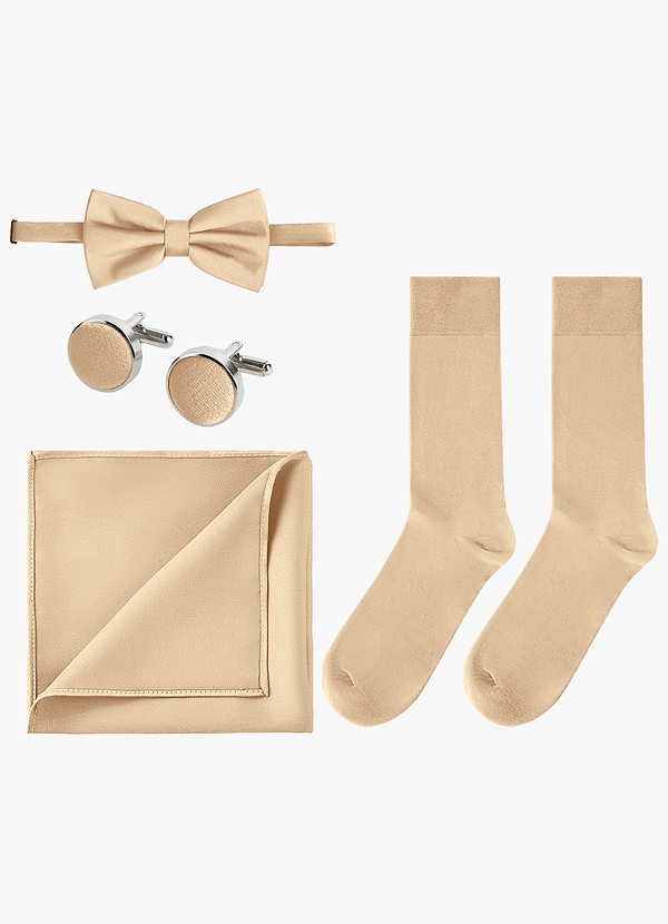front Matching Color 4-Piece Stretch Satin Bow Tie Set