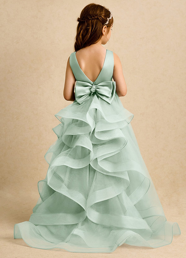 Azazie Lior Flower Girl Dresses Agave Ball-Gown Pleated Tulle Dress image1