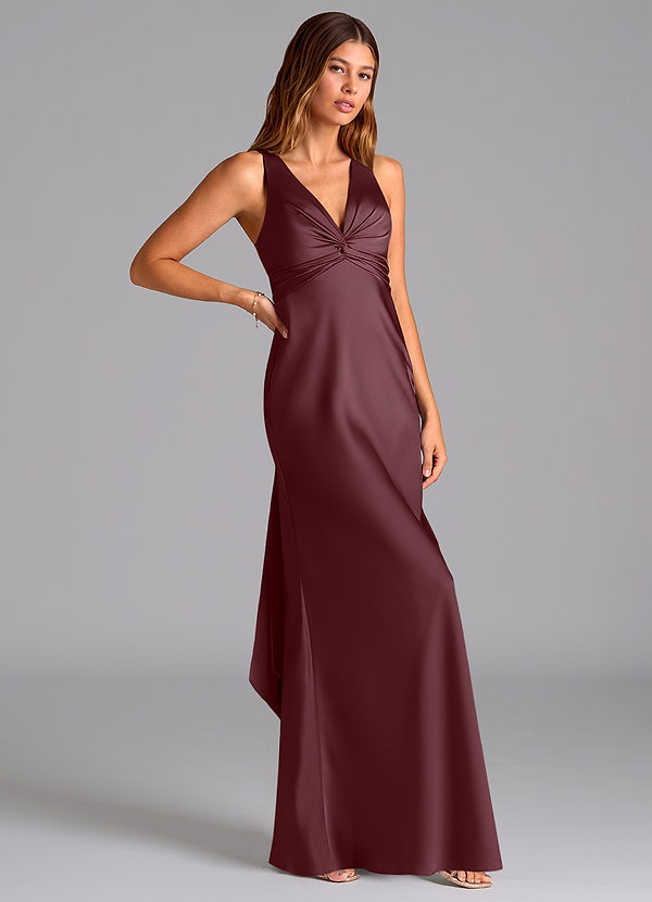 Azazie Hati Brudtärneklänningar Klä av Sjöjungfru i Stretch Satin Sangria image1