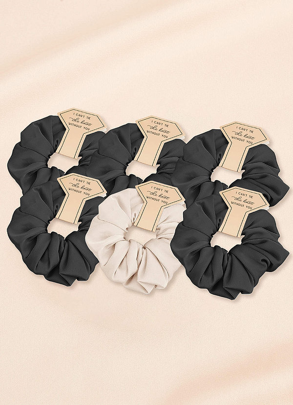 front Matching Color Mixed Color Bridesmaid Stretch Satin Over Size Scrunchie Set
