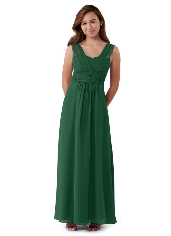 Dark Green Azazie Sophia JBD Junior Bridesmaid Dresses | Azazie