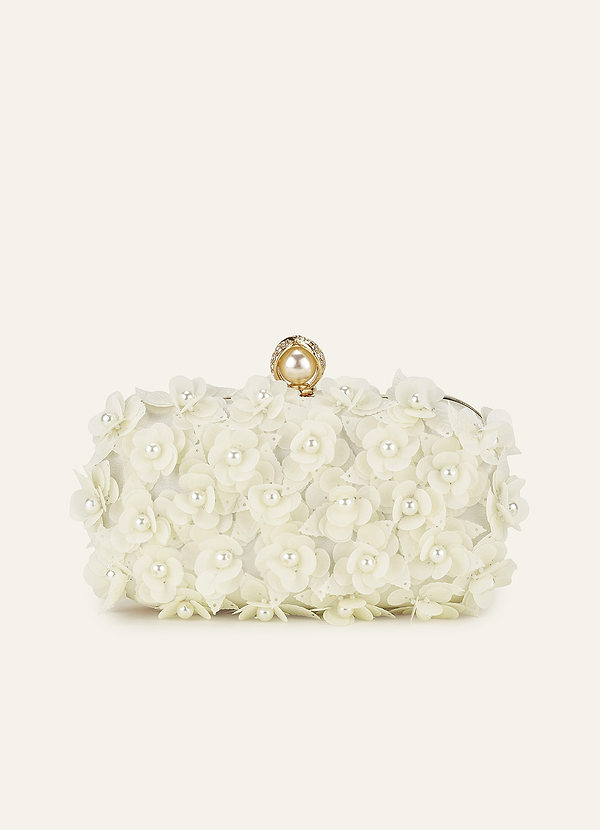 front 3D Floral Embellished Evening Clutch