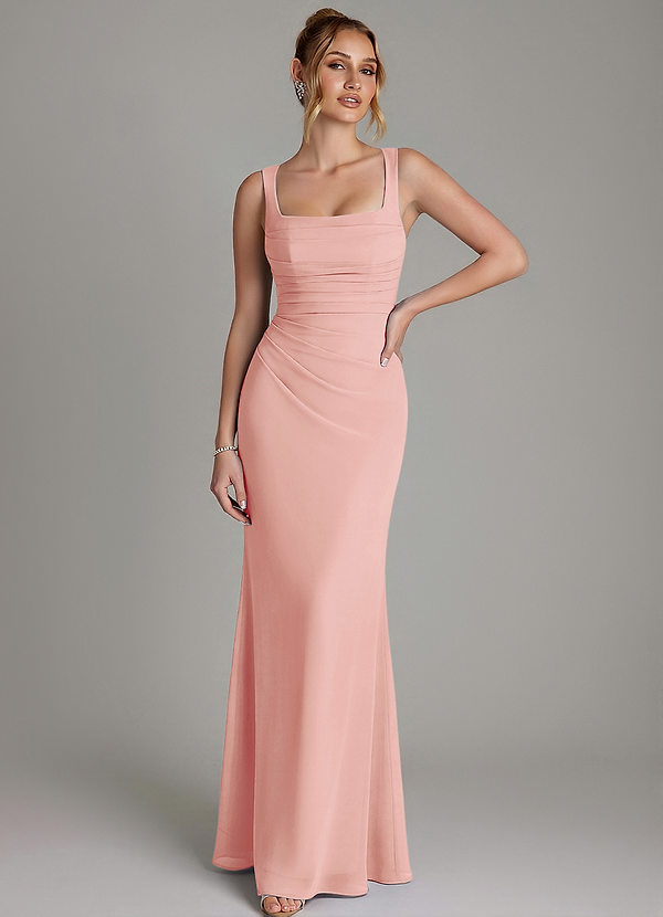 Azazie Agustina Bridesmaid Dresses Rosette Mermaid Corset Chiffon Dress image1
