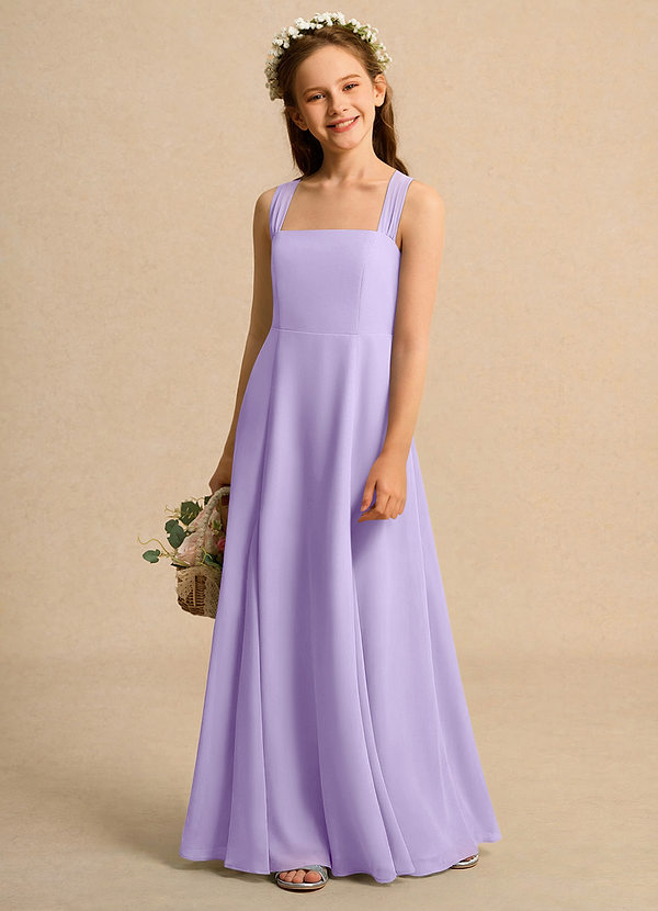 Azazie Tater Girls Formal Flower Girl Dresses Lilac A-Line Pleated Chiffon Dress image1
