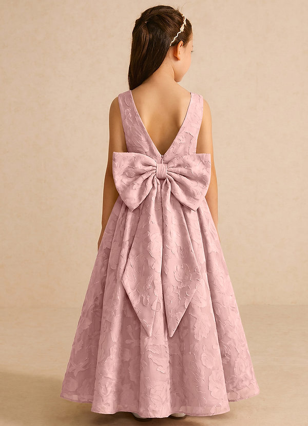 Azazie Pipssy Robes de cortège enfant Robe Trapèze en Blumen-Burnout Plissé Rose Poudré image1