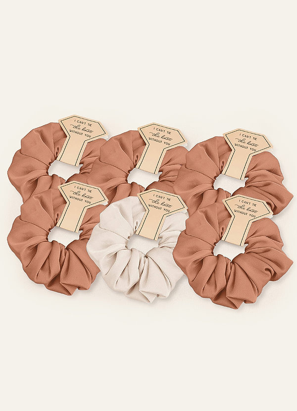 front Conjunto De Coleteros De Talla Grande De Satén Elástico Para Dama De Honor De Seis Piezas De Colores A Juego
