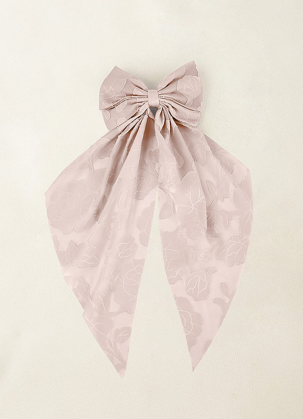 front Farblich passende Haarspange mit floraler Burnout-Schleife