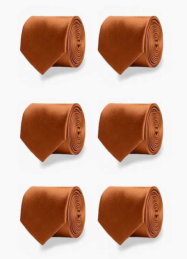 front Matte Satin Matching Groomsmen Tie Set – 6 Pieces