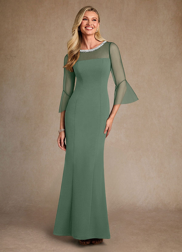 Azazie Bellevie Klänningar till brudens mor Klä Tubklänning i Stretch crepe Pärlbesatt Matcha image1