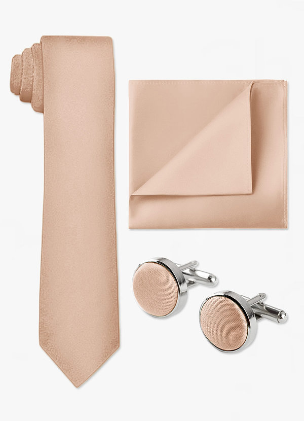 front Ensemble cravate, pochette et boutons de manchette assortis