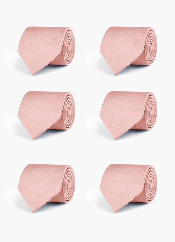 front Stretch Satin Matching Groomsmen Tie Set – 6 Pieces