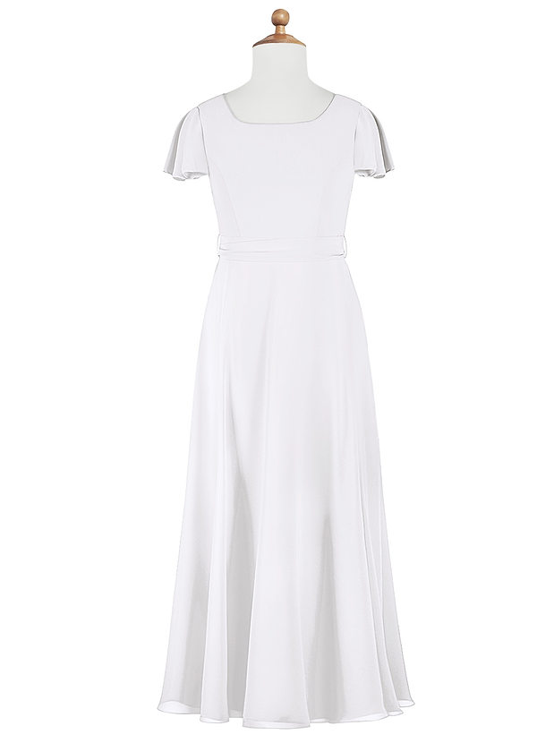 Azazie Olexa A-Line Bow Chiffon Floor-Length Junior Bridesmaid Dress image1