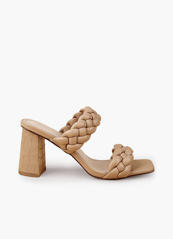 front Dubbel gevlochten sandalen met hoge hak