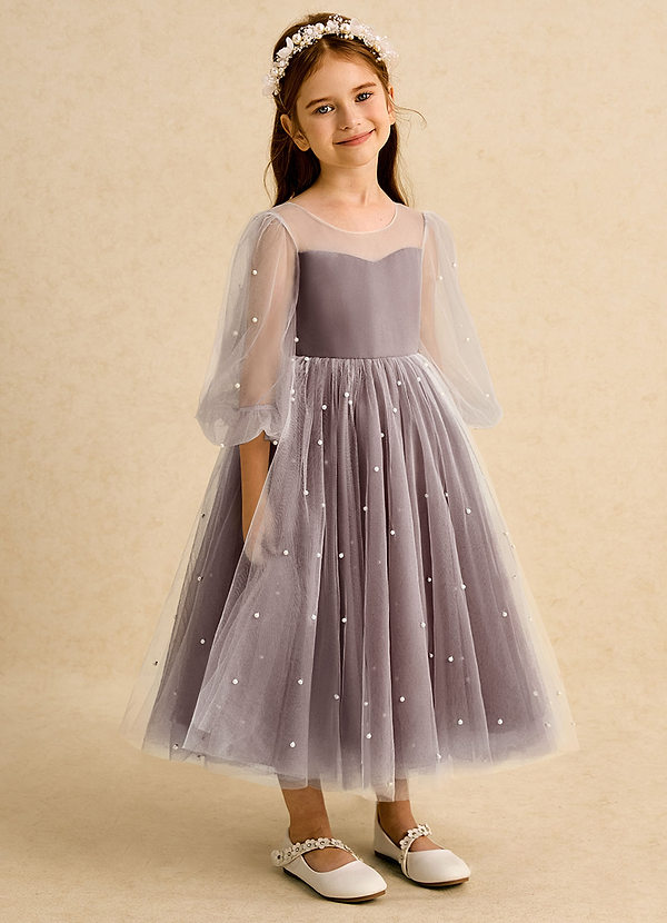 Azazie Trudy Klänningar för brudeflicka Klä Balklänning i Tyll Älskling Halsringning image1