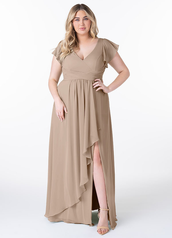 Omari Bridesmaid Dresses Taupe A-Line Chiffon Dress image1