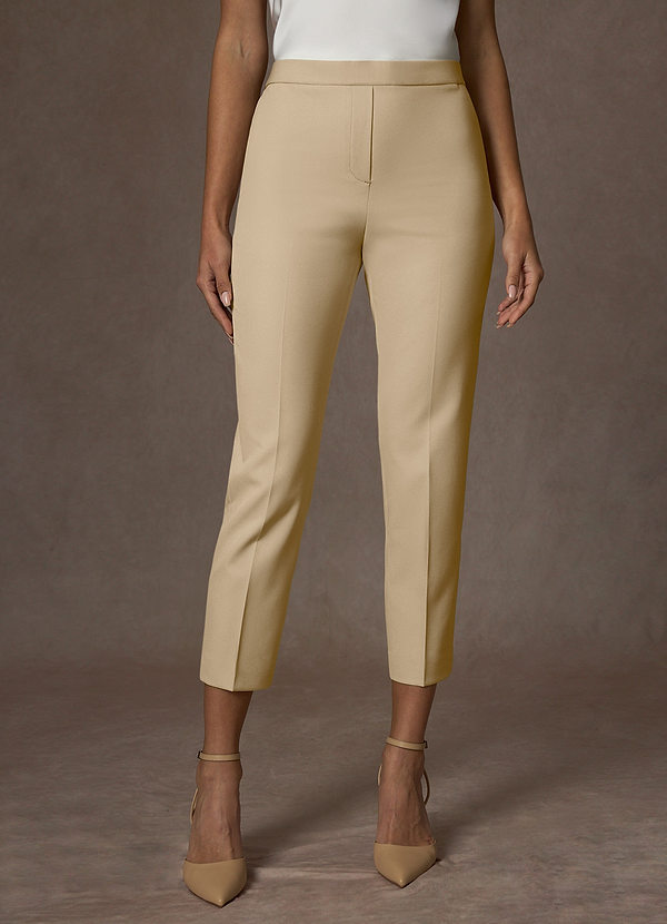 front Kennedy Champán Pantalones de vestir elásticos estructurados