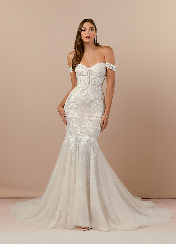 front Azazie Sirena Wedding Dress