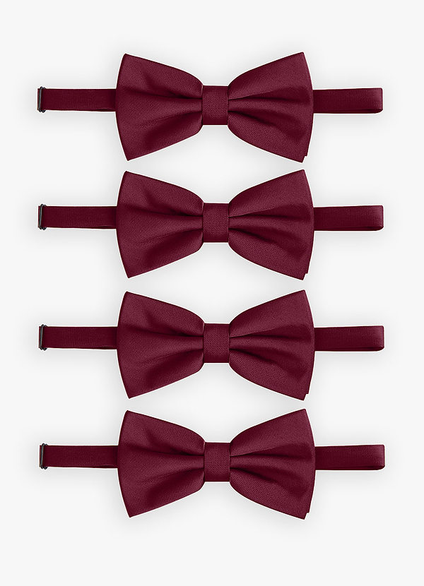 front Adjustable Stretch Satin Bow Tie – 4-Piece Set
