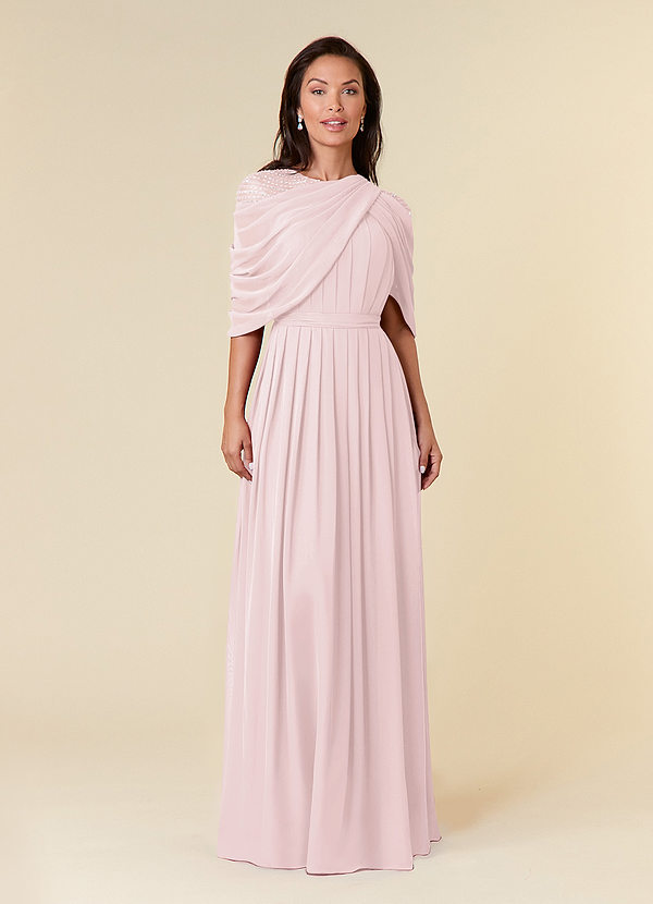 Azazie Olena Mother of the Brides Dresses Blushing Pink A-Line Sequins Chiffon Dress image1