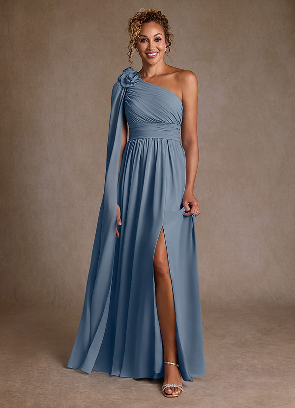 Azazie Lancaster Abiti da Mamma Sposa Abito A-Line in Chiffon Monospalla Crepuscolo image1