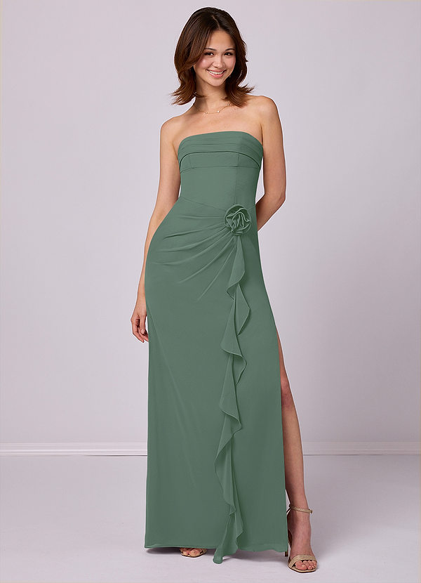 Barbie ♥ Azazie Bridesmaid Dresses Eucalyptus Sheath Strapless Chiffon Convertible Dress image1