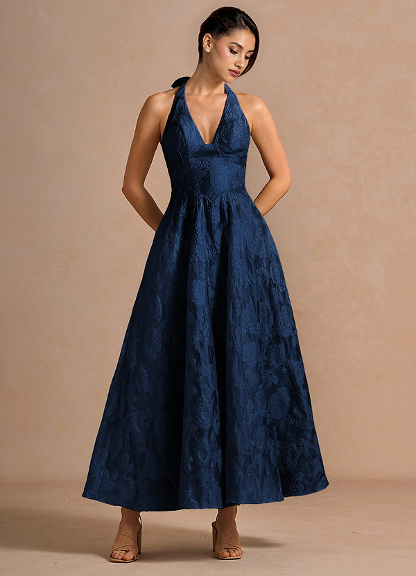 Robe Longue Bleu Marine Foncé Ivellea image1
