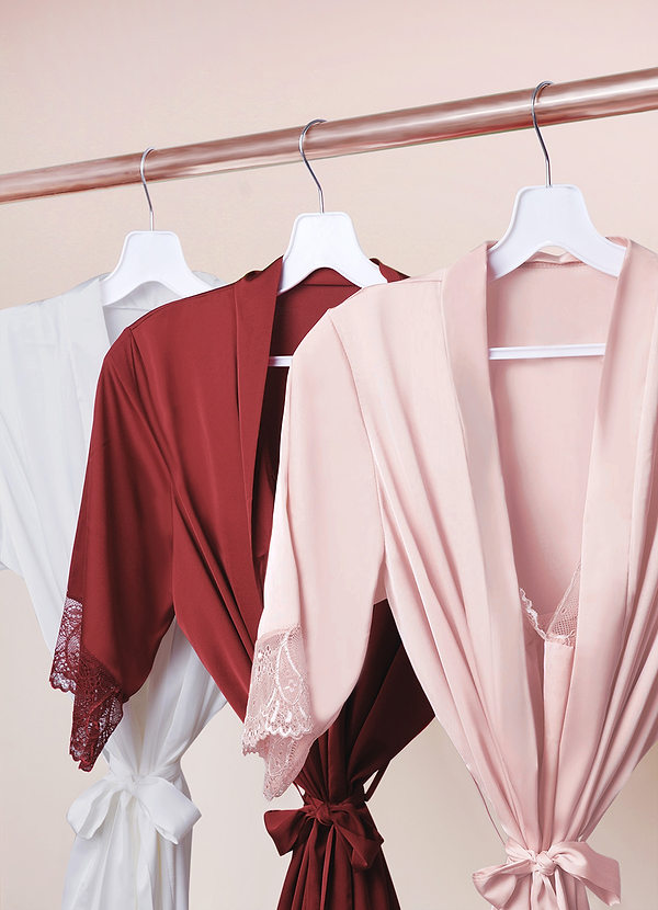 front Short Sleeve Vintage Satin Robe