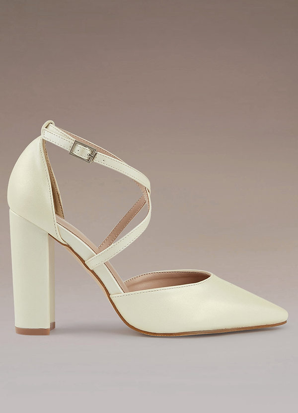 front White Pointed High Heels