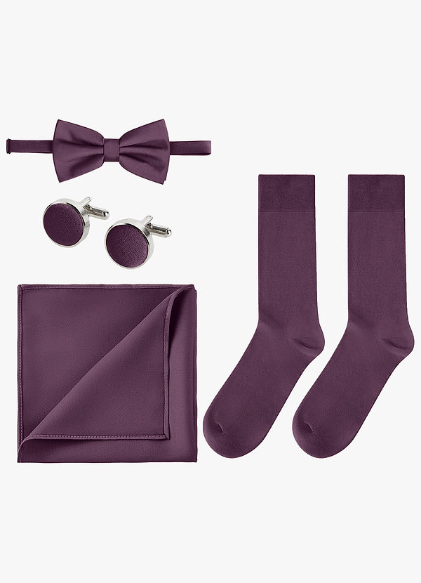 front Matching Color 4-Piece Stretch Satin Bow Tie Set