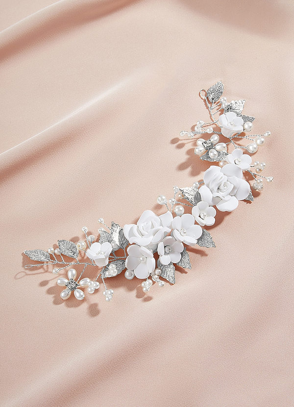 front Porcelain Floral Hair Clip