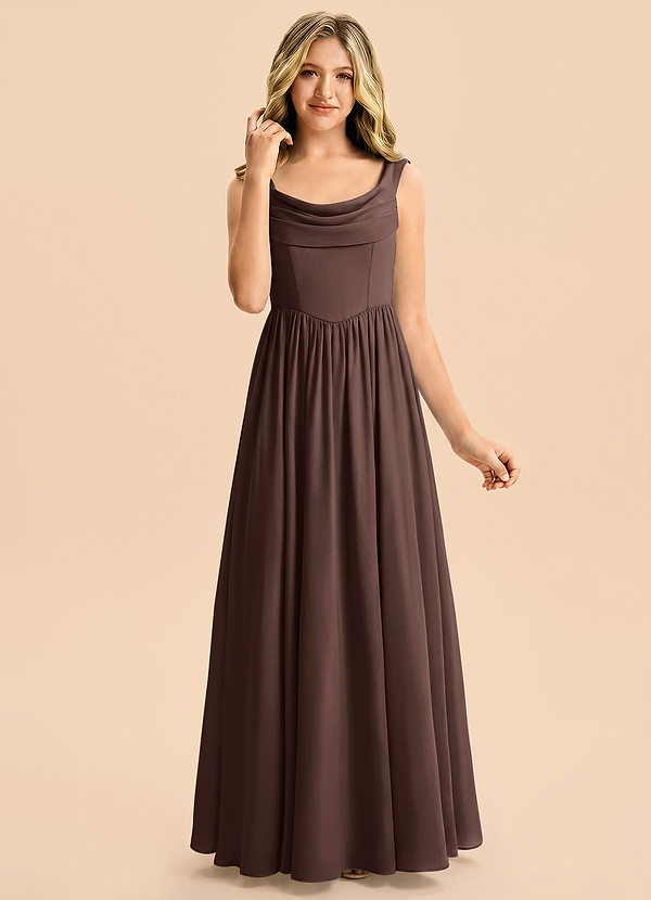Novi Junior Ganache A-Line Pleated Stretch Satin Dress image1
