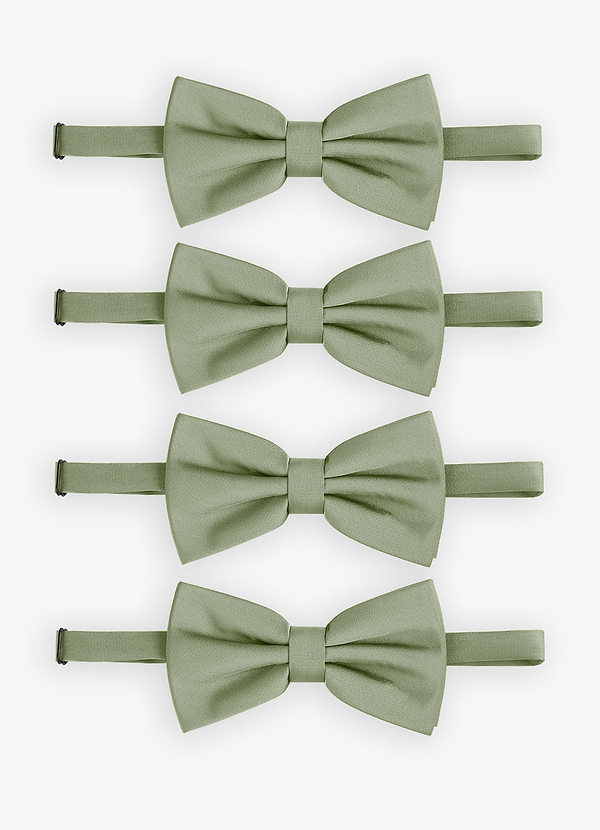 front Adjustable Stretch Satin Bow Tie – 4-Piece Set