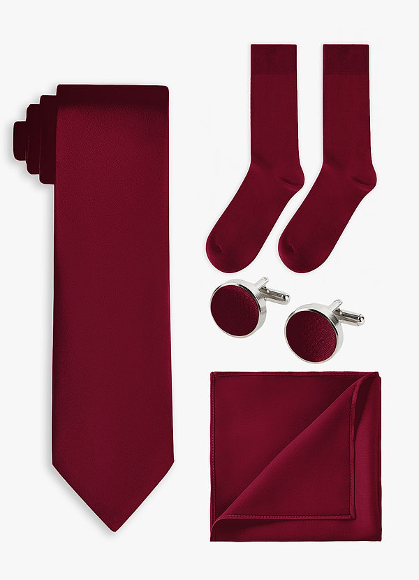 front Matching color 4-Piece Stretch Satin Wide Tie Set