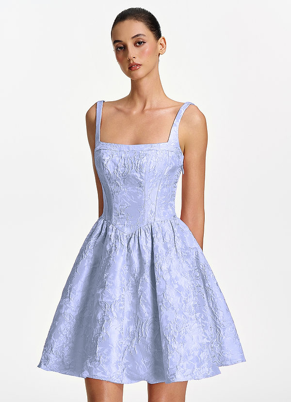 Lionelle Immergrün Minikleid mit eckigem Ausschnitt, Jacquard-Korsett und Schnürung image1