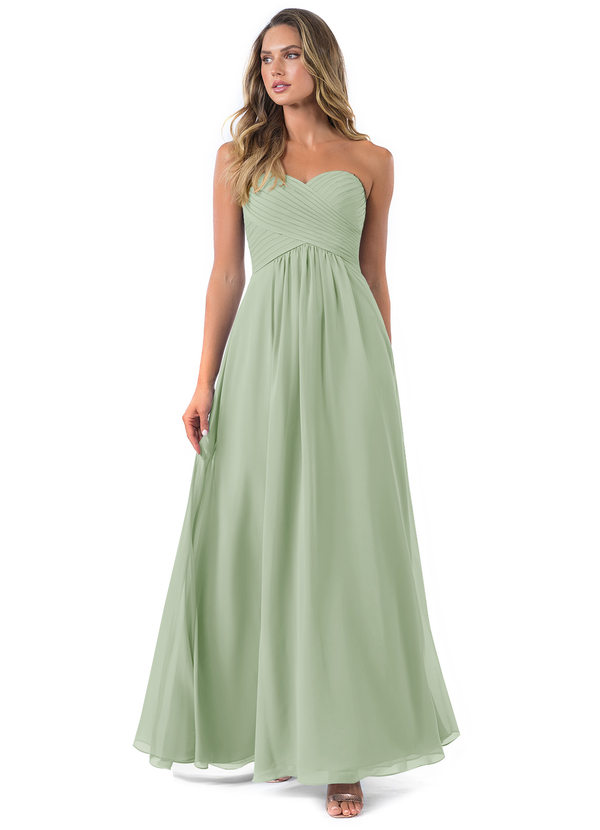 Dusty Sage Azazie Yazmin Bridesmaid Dresses | Azazie