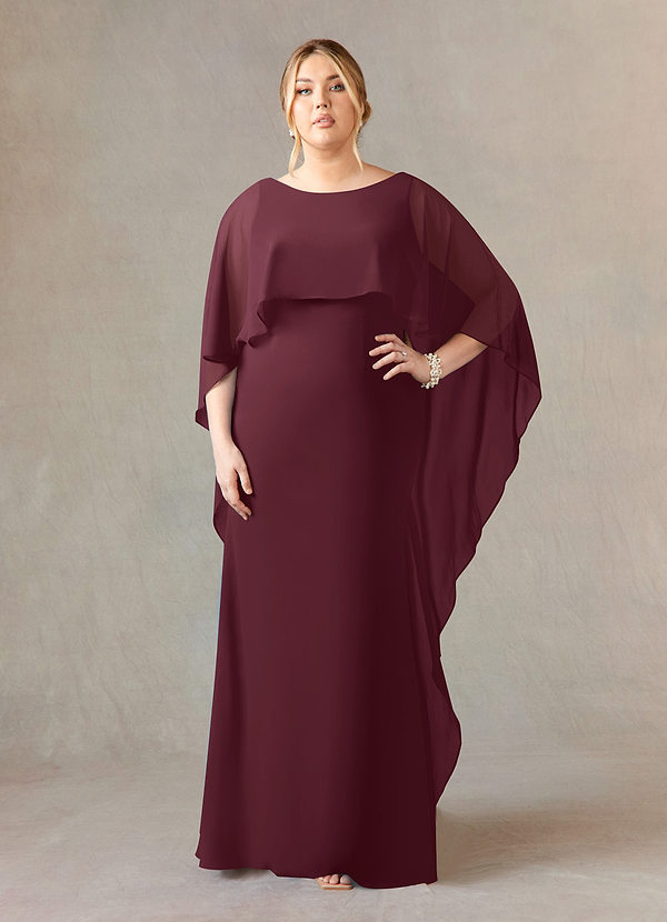 Azazie Dion Vestidos de Madre de la Novia Vestido de Cabernet de Crepé elástico de Recto con Scoop image1
