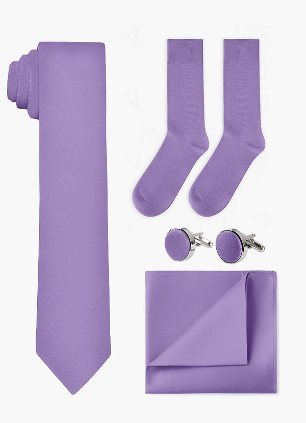 front Conjunto de corbata ancha, pañuelo de bolsillo, gemelos y calcetines a juego