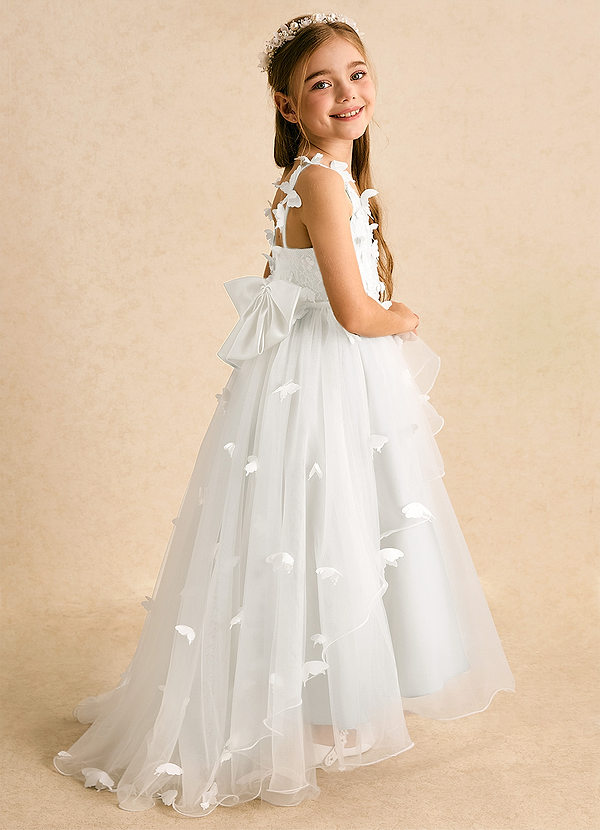 Azazie Darlina Robes de Fillette d'Honneur Robe Princesse en Tulle Dentelle Ivoire image1