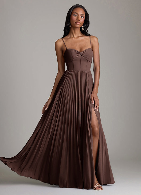 Azazie Akiko Bridesmaid Dresses Ganache A-Line Sweetheart Neckline Chiffon Dress image1