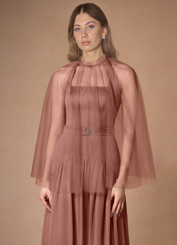 front Azazie Matching Color Tulle Cape