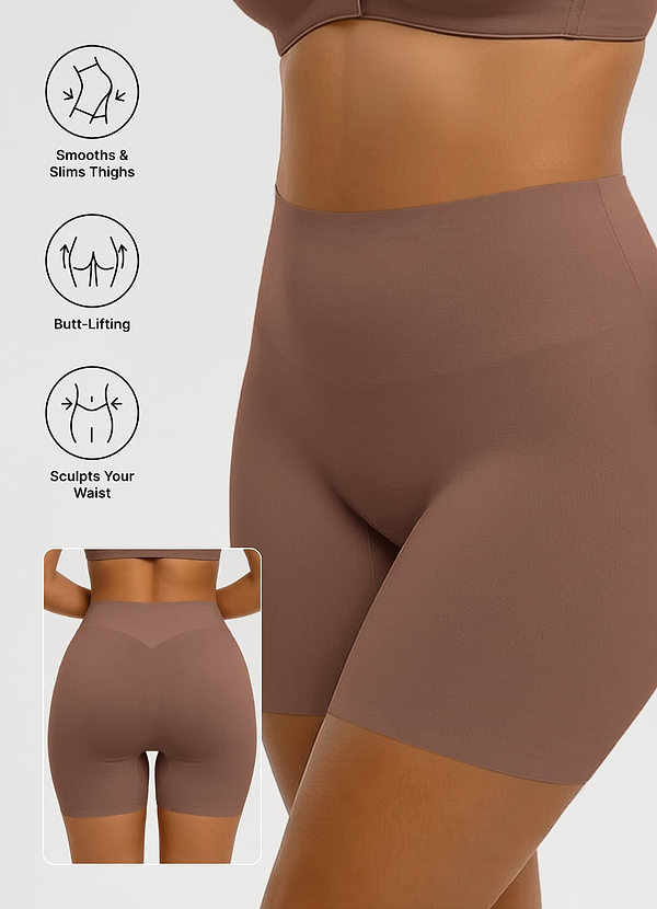 front High Waist Tummy Control Seamless Shapewear Shorts