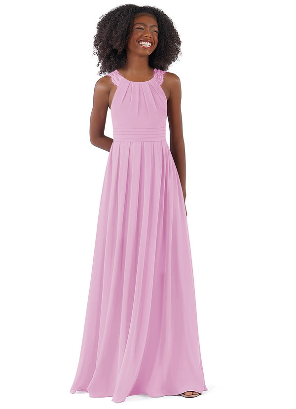 Vestidos De Dama De Honor Junior De Chiffón Asimétricos Rosa Claro main image 1