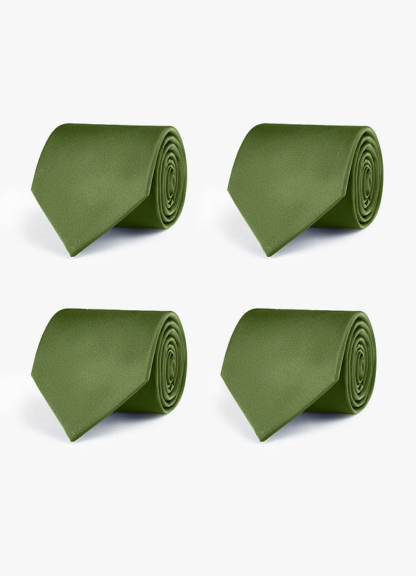 front Set di cravatte da sposo coordinate in raso elasticizzato - 4 pezzi