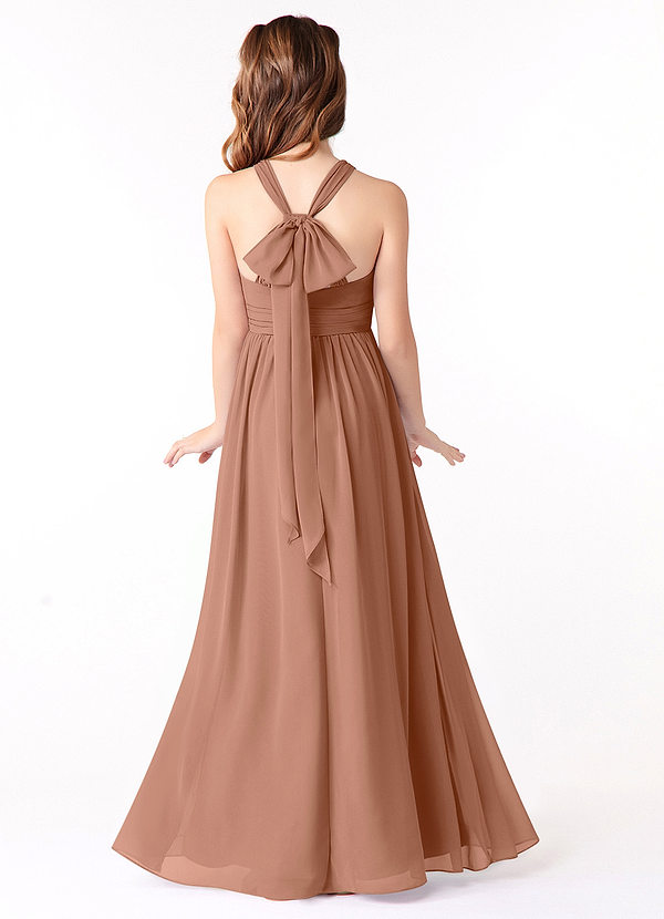 Azazie Jaylah Junior Bronzer A-Line Ruched Chiffon Dress image1