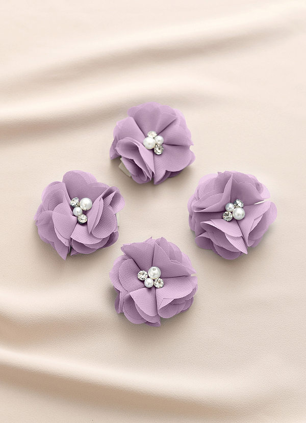 front Four-Piece Matching Color Chiffon Hair Clip Set