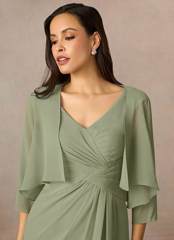 front Azazie Matching Color Fisher Chiffon Wrap