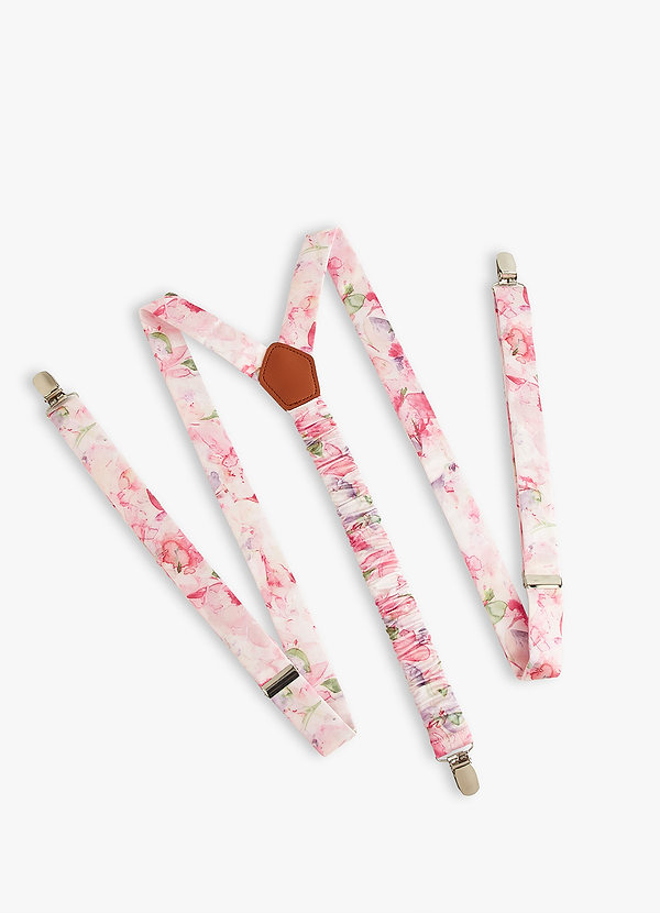 front Matching Color Matte Satin Suspenders
