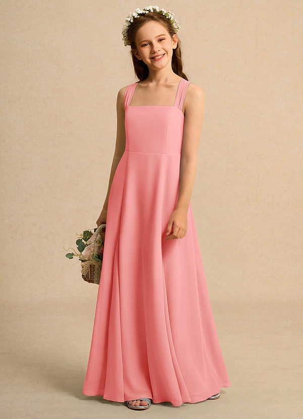 Azazie Tater Junior Formal Klänningar för brudeflicka Klä A-Line i Chiffong Plisserad image1